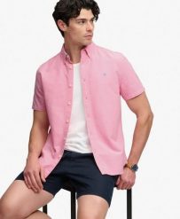 Superdry Koszula Preppy Oxford krótki rękaw z bawełny organicznej – Cali Coral. Brązowe koszule Superdry, l, bez wzorów, z bawełny, bez kołnierzyka, bez ramiączek. Za 232.60 zł.