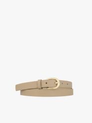 Beżowy pasek ze skóry licowej. Brązowe paski Ryłko, bez wzorów, ze skóry, eleganckie. Za 99.99 zł.