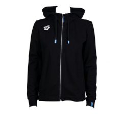 Bluza damska na basen Arena Dorosły Team Hooded Jacket Panel. Czarne bluzy z kapturem Arena, xs, bez wzorów, z bawełny, z kapturem, na fitness i siłownię. Za 354.00 zł.
