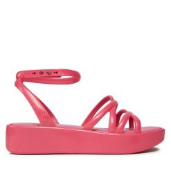 Sandały Melissa. Czerwone sandały Melissa, bez wzorów, bez obcasa, na płaskiej podeszwie, bez zapięcia. Za 349.99 zł.