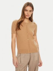 Tommy Hilfiger Kardigan WW0WW43958 Khaki Regular Fit. Brązowe swetry Tommy Hilfiger, s, bez wzorów, z syntetyku, bez ramiączek. Za 419.99 zł.
