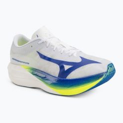 Buty do biegania Mizuno Hyperwarp Elite dazzling blue/white/surf the web. Szare buty do biegania Mizuno, bez wzorów, z gumy, bez zapięcia, do biegania. Za 1,148.45 zł.
