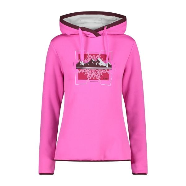 Bluza damska z kapturem CMP. Czerwone bluzy CMP, bez wzorów, z materiału, z kapturem, do biegania. Za 249.00 zł.