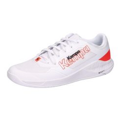 Buty halowe Kempa Kourtfly Three. Białe buty treningowe Kempa, bez wzorów, z materiału, bez zapięcia, na fitness i siłownię. Za 301.00 zł.