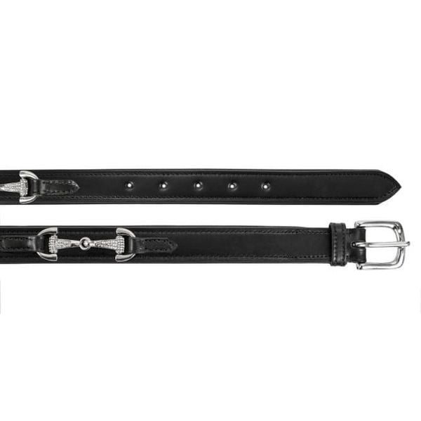 Pasek do spodni skórzany dla dorosłych EQ.QUEEN Bits. Czarne paski EQUESTRIAN QUEEN, bez wzorów, sportowe. Za 110.99 zł.