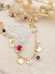 Atelier MIU Pozłacany naszyjnik z elementami ozdobnymi - dł. 36 cm rozmiar: onesize. Żółte naszyjniki atelier MIU, z materiału, z kryształem, pozłacane. Za 48.39 zł.