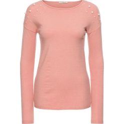 Sweter z aplikacją z perełek bonprix stary jasnoróżowy. Swetry marki INESIS. Za 54.99 zł.