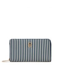 Tommy Hilfiger Duży Portfel Damski Poppy Summer Lrg Za AW0AW17269 Niebieski. Niebieskie portfele Tommy Hilfiger, bez wzorów, ze skóry. Za 289.99 zł.