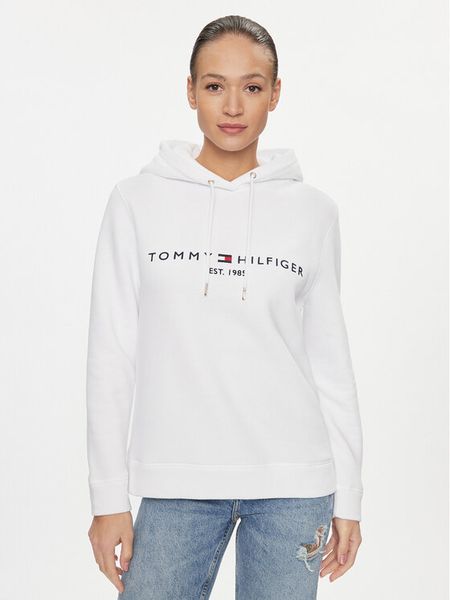 Tommy Hilfiger Bluza Heritage WW0WW31998 Biały Regular Fit. Białe bluzy Tommy Hilfiger, xs, bez wzorów, z syntetyku, bez ramiączek, bez kaptura. Za 339.99 zł.
