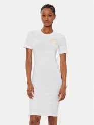 Versace Jeans Couture Sukienka codzienna 78HAOT00 Biały Slim Fit. Białe sukienki Versace Jeans Couture, na co dzień, l, bez wzorów, z bawełny, bez kołnierzyka, bez ramiączek, proste. Za 349.99 zł.