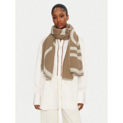 Szal Calvin Klein. Brązowe szaliki i kominy Calvin Klein, bez wzorów. Za 219.99 zł.