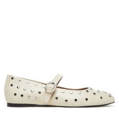 Baleriny Tamaris. Białe baleriny Tamaris, bez wzorów, bez obcasa, bez zapięcia. Za 299.99 zł.