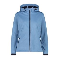 Kurtka damska turystyczna CMP 34A3096. Niebieskie kurtki przejściowe sportowe CMP, s, bez wzorów, z softshellu, bez kaptura, trekkingowe. Za 382.50 zł.