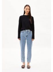 Armedangels Dżinsy ''Mairaa'' - Mom fit - w kolorze błękitnym rozmiar: W31/L30. Niebieskie jeansy ARMEDANGELS, l, z aplikacjami, ze skóry, klasyczne, z podwyższonym stanem. Za 266.45 zł.