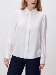 Wiskozowa koszula - biały. Białe koszule Reserved, l, bez wzorów, z wiskozy, bez kołnierzyka, bez ramiączek. Za 119.99 zł.