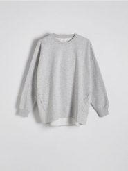Bluza z kieszeniami - jasnoszary. Szare bluzy Reserved, l, bez wzorów, z bawełny, bez kaptura. W wyprzedaży za 49.99 zł.