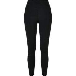 Damskie Legginsy Z Wysokimi Stanami Z Błyszczącym Paskiem. Brązowe legginsy Urban Classics, bez wzorów, sportowe. Za 84.99 zł.