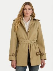 LAUREN RALPH LAUREN Trencz 297979525001 Beżowy Regular Fit. Brązowe płaszcze Lauren Ralph Lauren, l, bez wzorów, z bawełny, bez kaptura. Za 789.99 zł.