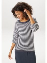 Aniston Sweter w kolorze granatowo-białym rozmiar: 36. Niebieskie swetry Aniston, bez wzorów, ze splotem, bez ramiączek. Za 130.99 zł.