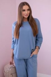 Komplet bawełniany bluza + spodnie jeansowy. Bluzy KESI, l, bez wzorów, z bawełny, bez kaptura. Za 284.37 zł.
