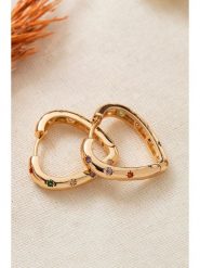 Heliophilia Pozłacane kolczyki-kreole rozmiar: onesize. Żółte kolczyki Heliophilia, z cyrkonią, metalowe. Za 30.99 zł.