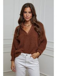 L'armoire de Suzette Sweter w kolorze brązowym rozmiar: 34/36. Brązowe swetry L'armoire de Suzette, l, bez wzorów, ze splotem, klasyczne, bez ramiączek. Za 152.45 zł.