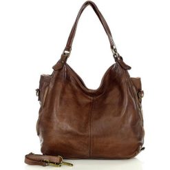 Miejski shopper czekoladowy MARCO MAZZINI v47j. Brązowe shopper bag bez wzorów, ze skóry, na ramię, bez dodatków. Za 599.00 zł.