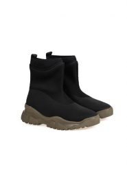 Pinko Botki "Moss Trek". Zielone botki Pinko, bez wzorów, z materiału, z okrągłym noskiem, bez obcasa, bez zapięcia. Za 459.00 zł.
