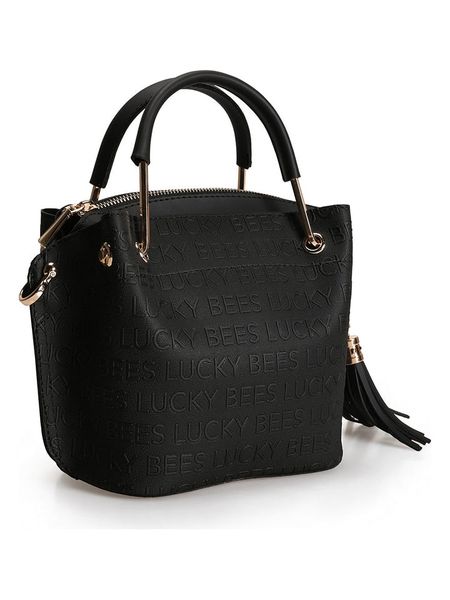 Lucky Bees Torebka w kolorze czarnym - 28 x 22 x 12 cm rozmiar: onesize. Czarne torebki klasyczne Lucky Bees, z aplikacjami, z materiału, przez ramię, bez dodatków. Za 78.99 zł.