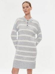 Tommy Hilfiger Sukienka dzianinowa WW0WW39931 Szary Relaxed Fit. Szare sukienki Tommy Hilfiger, l, bez wzorów, z dzianiny, bez kołnierzyka, bez ramiączek. Za 499.99 zł.