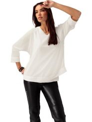 Heine Bluzka w kolorze białym rozmiar: 46. Białe bluzki Heine, bez wzorów, bez kołnierzyka, bez ramiączek. Za 78.66 zł.