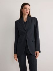 Marynarka z wełną - ciemnoszary. Szare marynarki i żakiety Reserved, l, bez wzorów, z tkaniny, bez ramiączek. W wyprzedaży za 219.99 zł.