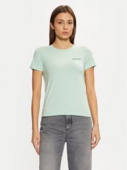 Guess Jeans T-Shirt W4YI02 J1314 Zielony Regular Fit. Zielone t-shirty Guess Jeans, s, z aplikacjami, z bawełny, bez kołnierzyka, bez ramiączek. Za 89.99 zł.