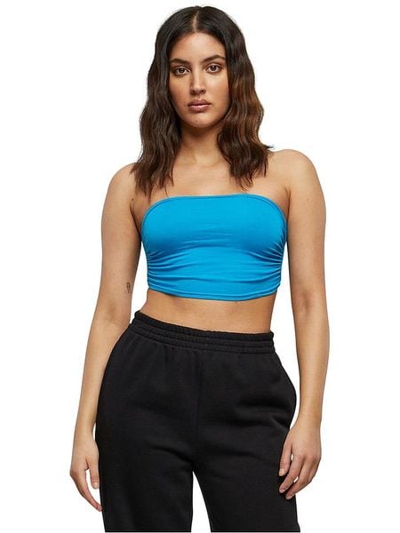 Urban Classics Top w kolorze turkusowym rozmiar: L. Niebieskie topy Urban Classics, l, bez wzorów, z bawełny, bez kołnierzyka, bez ramiączek. Za 6.55 zł.