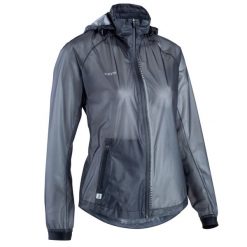 Kurtka przeciwdeszczowa do piłki nożnej damska Kipsta. Czarne kurtki KIPSTA, m, bez wzorów, z materiału, retro, bez kaptura. Za 159.99 zł.