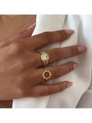 Les Petites Précieuses Pozłacany pierścionek z cyrkoniami rozmiar: 56. Żółte pierścionki Les Petites Précieuses, z cyrkonią, pozłacane. Za 165.99 zł.