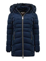 Maison Montaigne Parka "Bilomai" w kolorze granatowym rozmiar: M. Niebieskie płaszcze Maison Montaigne, m, z aplikacjami, ze skóry, bez kaptura. Za 240.43 zł.