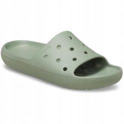 Klapki Dla Dorosłych Crocs Classic Slide V2. Czarne klapki Crocs, bez wzorów, z materiału, bez obcasa, bez zapięcia. Za 111.99 zł.