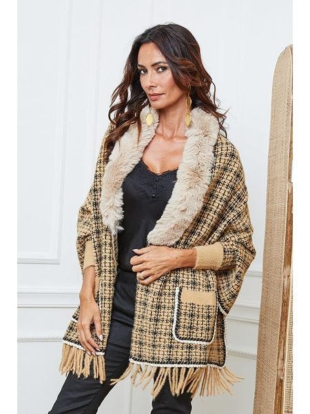 So Cachemire Kardigan "Escape" w kolorze beżowym rozmiar: M. Brązowe swetry So Cachemire, m, bez wzorów, ze splotem, bez ramiączek. Za 196.24 zł.