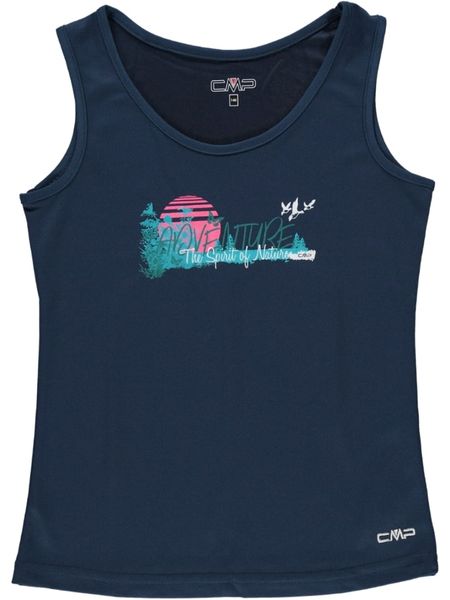 CMP Top funkcyjny w kolorze granatowym rozmiar: 110. Niebieskie topy CMP, bez wzorów, z materiału, bez kołnierzyka, bez ramiączek. Za 19.63 zł.