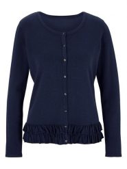 Heine Kardigan w kolorze granatowym rozmiar: XS. Niebieskie swetry Heine, xs, bez wzorów, bez ramiączek. Za 128.55 zł.