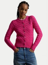 Polo Ralph Lauren Kardigan 211971868509 Różowy Slim Fit. Czerwone swetry Polo Ralph Lauren, m, bez wzorów, z bawełny, bez ramiączek. Za 1,199.00 zł.