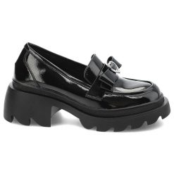 Czarne Mokasyny S.Barski Stylowe Wsuwane Obuwie Damskie Z Kokardką. Czarne mokasyny S.BARSKI, bez wzorów, z jeansu. Za 269.99 zł.