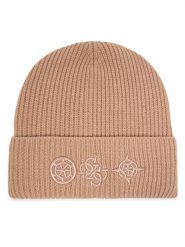Guess Czapka AW5404 POL01 Beżowy. Brązowe czapki zimowe Guess, z aplikacjami, z materiału. Za 159.99 zł.