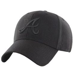Czapka z daszkiem dla dorosłych 47 Brand MLB Atlanta Braves Cap. Czarne czapki z daszkiem 47 Brand, bez wzorów, z materiału, sportowe. Za 190.50 zł.