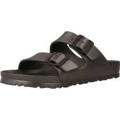 Klapki Birkenstock Arizona Eva. Czarne klapki Birkenstock, bez wzorów, z materiału, bez obcasa, bez zapięcia. Za 189.00 zł.