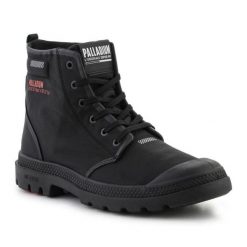 Buty Palladium Pampa Lite+ Hi 79102-008 czarne. Czarne buty treningowe bez wzorów, z gumy, bez zapięcia. Za 640.44 zł.