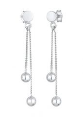 Elli Kolczyki damskie wiszące płytkowe Ball Chain Geo Trend Blogger w srebrze próby 925 Sterling Silver 1 ct Damski. Szare kolczyki Elli, srebrne. Za 293.99 zł.