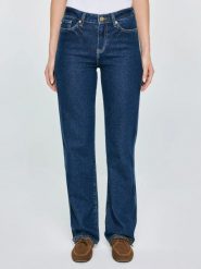 Jeansy damskie z prostą nogawką granatowe Myrra 545. Niebieskie jeansy BIG STAR, l, bez wzorów, z bawełny, eleganckie, z podwyższonym stanem. Za 329.99 zł.