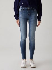 LTB Dżinsy "Amy X" - Skinny fit - w kolorze granatowym rozmiar: W30/L30. Niebieskie jeansy LTB, l, z aplikacjami, ze skóry, klasyczne, z podwyższonym stanem. Za 61.02 zł.